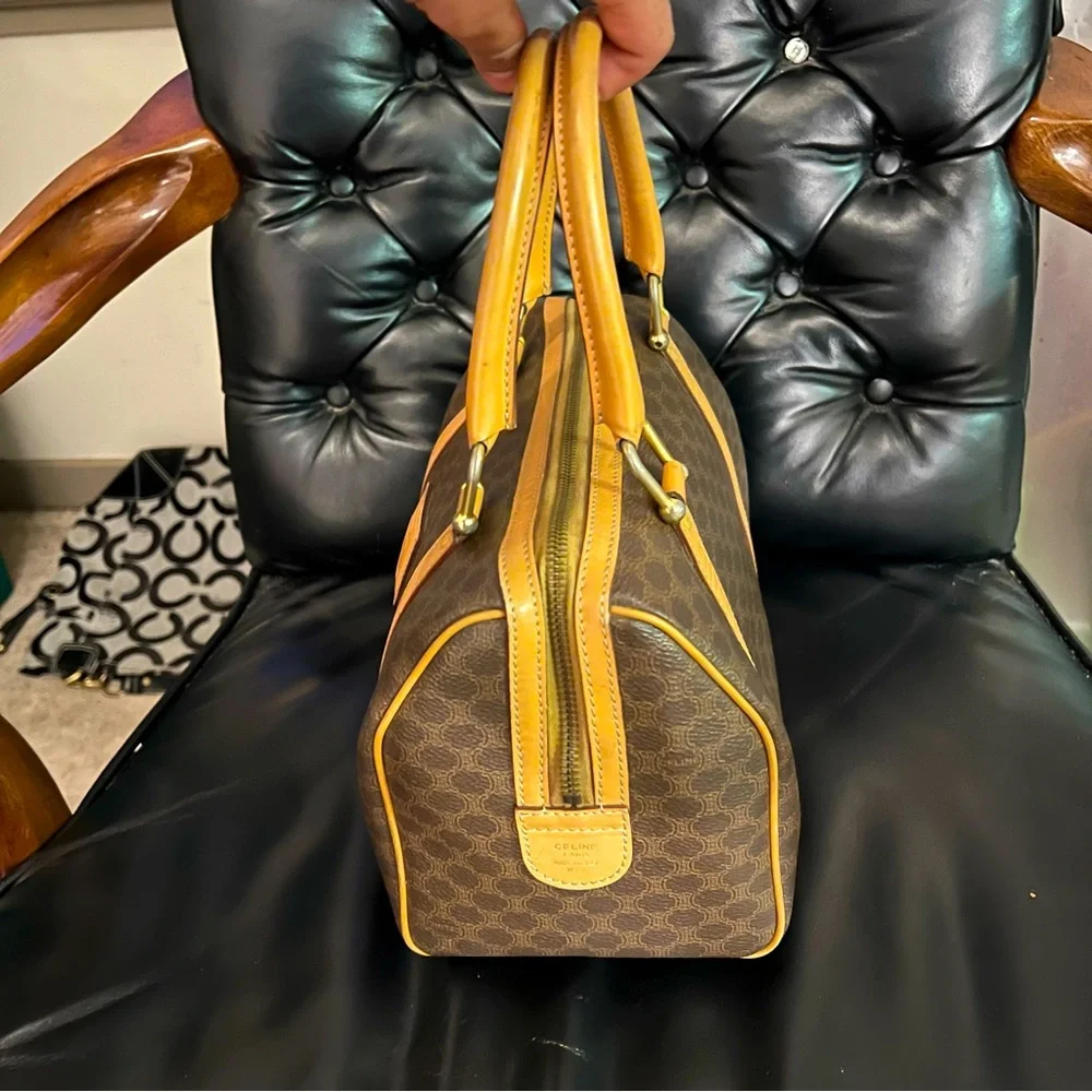 CELINE Vintage Macadam‎ Mini Boston